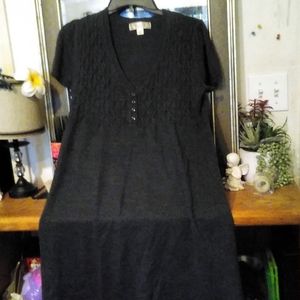 Charcoal Grey short sleeve sweater dress